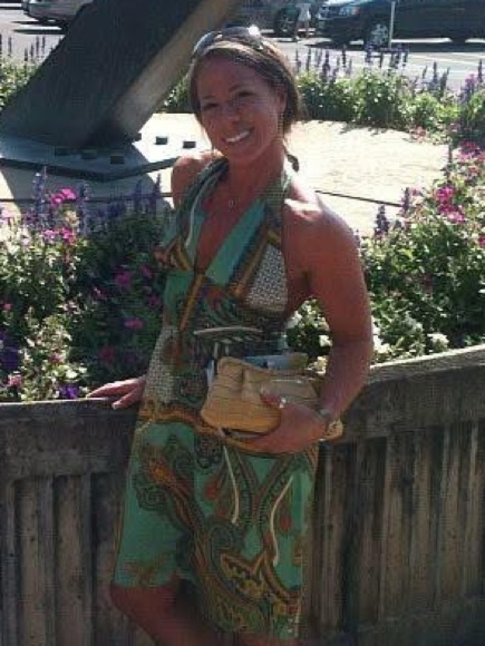 Yanak for Bebe Green Silk Paisley Halter Summer Dress